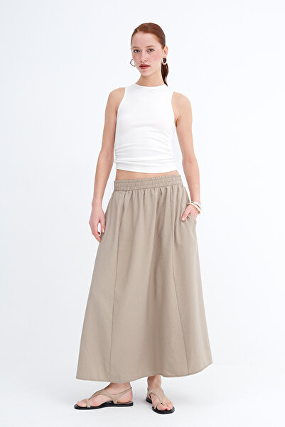 Addax Beli Lastikli Uzun Etek E1272