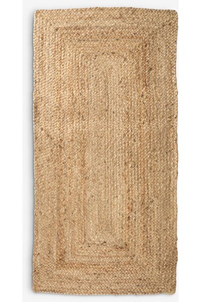 DavidaHome Rectangular rug, natural, jute, 70 x 140 cm