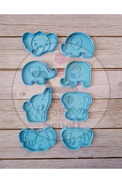 Bi'şeyler Sepeti Elephant Cookie Mold - Elephant Cookie Cutter - 8 Figures 16...