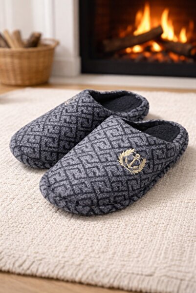 Moda Frato Comfort Men's House Slippers Soundless Sole Wool Slippers