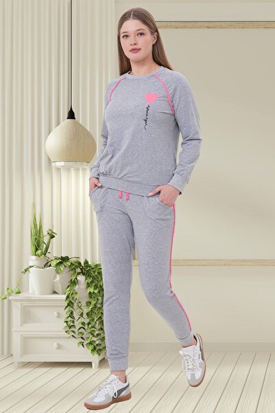 Mecit Pijama Mecit 6200 Сірий спортивний жіночий піжамний комплект