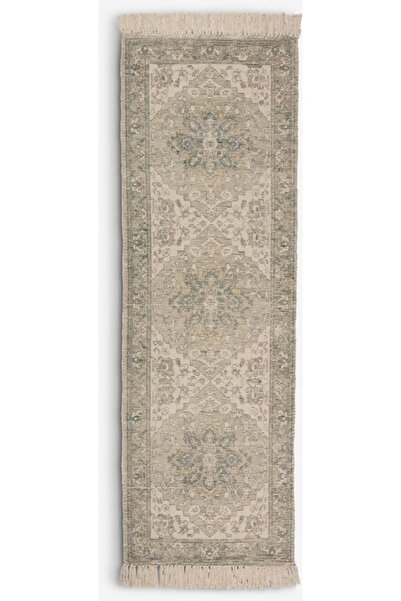 DavidaHome Rectangular rug, geometric, fringed, multicolor, 65 x 200 cm