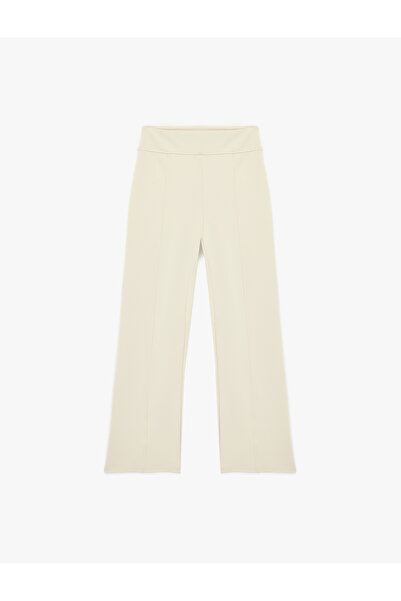 Koton Modal Fabric Wide Leg Ribbed Pants
