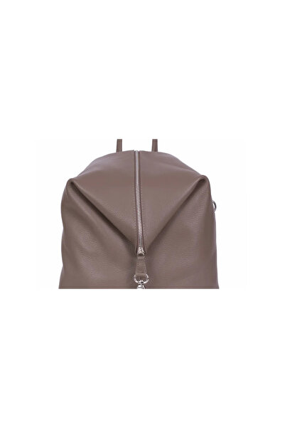 ZEVO Women's Beige Leather Backpack Aida