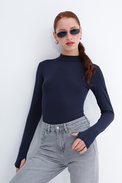 Addax High Neck Long Sleeve Bodysuit Z2210