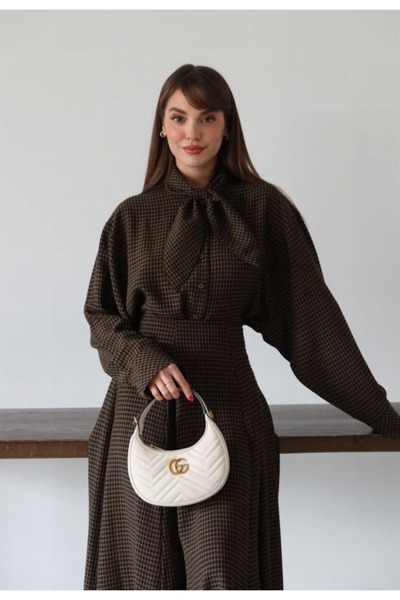 Serpirella Butik Plaid Scarf Shirt