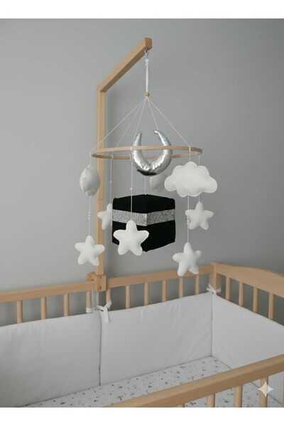 keçedekorr Ay, Yıldız ve Bulut ve Kâbe tasarımlı bebek beşik dönencesi, Kâbe ...