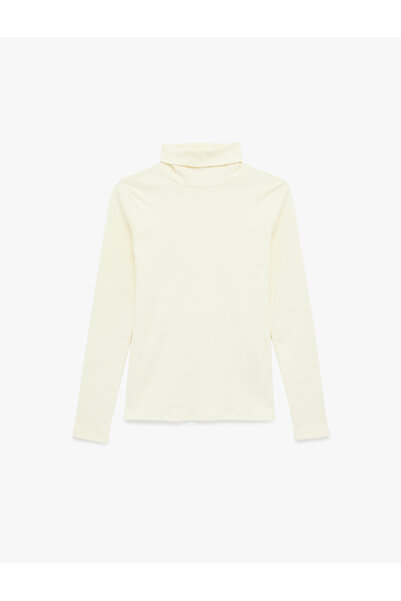 Koton Cotton Slim Fit Long Sleeve Mock Neck T-Shirt