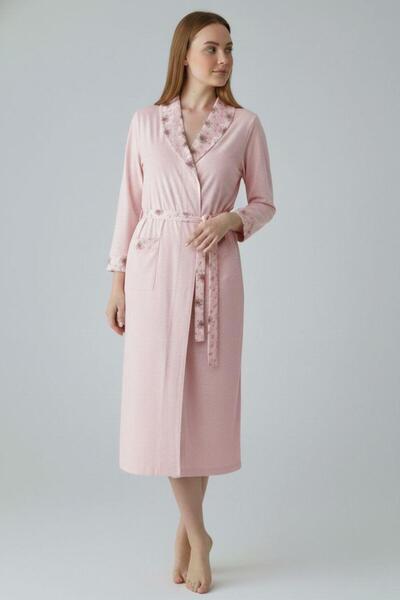 Mecit Pijama Mecit 6311 Pudra Kadın Büyük Beden Sabahlık