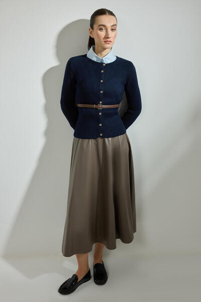 Touché Privé Belted Buttoned Cardigan