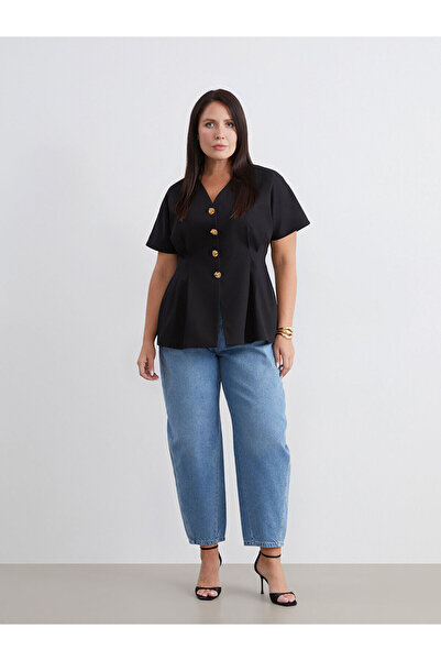 LC Waikiki Pantaloni de damă Özmarka New Season Mărime mare straight fit