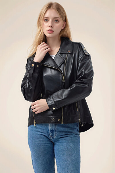 The Leather Craft Kadın Hakiki Deri Ceket