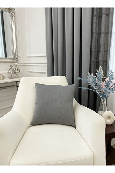 Brillant GRİ Renk 45X45 Ölçü Petek Dokuma Yumuşak Yapılı Kırlent Kılıf