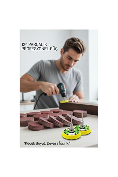 ModaCar Pimli 50mm Cırt Zımpara Taban Seti 124 Parça Matkap ve Gravür Uyumlu ...