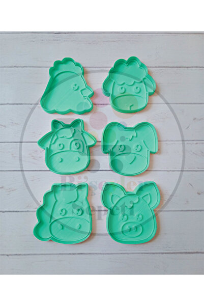 Bi'şeyler Sepeti Farm Animals Cookie Mold - Farm Animals Cookie Cutter - 6 Fi...