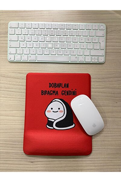 rakkun shop Dobarlan Bıragma Gendini Printed Mouse Pad with Wrist Support (Sq...