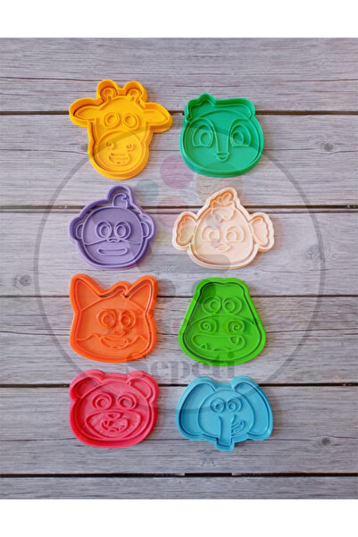 Bi'şeyler Sepeti Zoo Themed Cookie Mold - Zoo Cookie Cutter - 8 Figures 16 Pi...