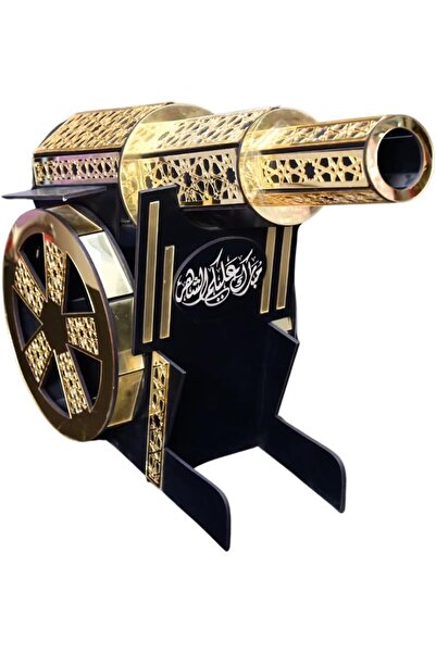 alnawadervillage مدفع رمضان من الخشب والأكريليك HA043 أسود وذهبي