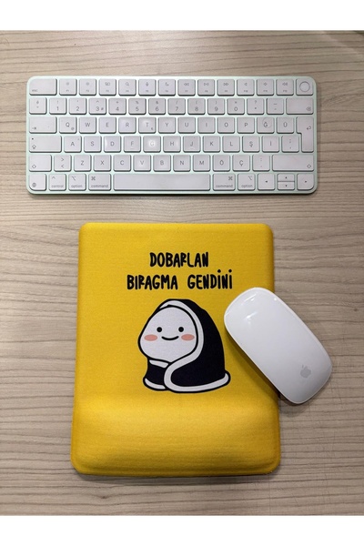 rakkun shop Dobarlan Bıragma Gendini Printed Mouse Pad with Wrist Support (Sq...