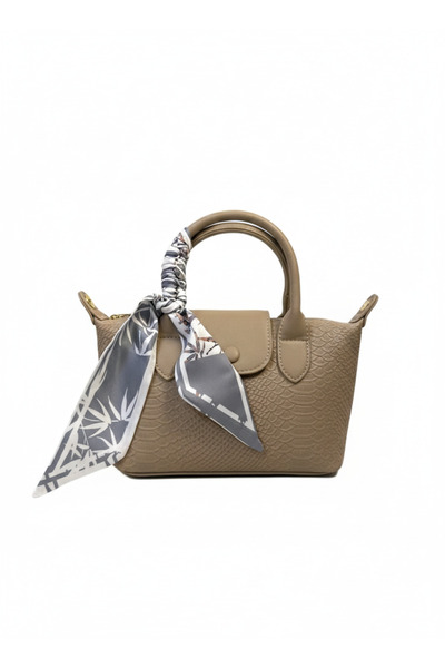 ABAYAT ALAMAL Luxury women's handbag with a snakeskin print and a silk scarf ...