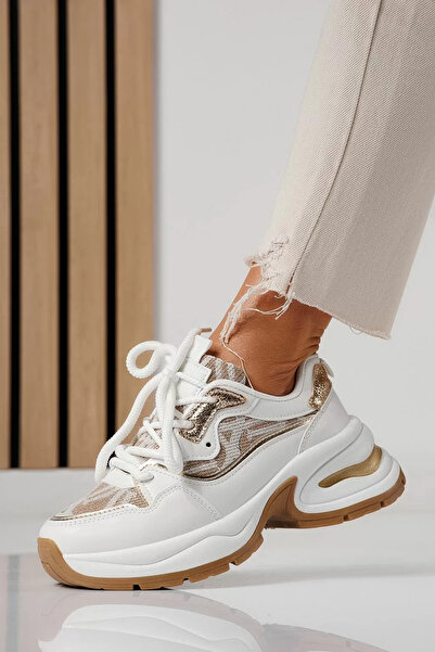 Zaira Γυναικεία λευκά πάνινα παπούτσια από οικολογικό δέρμα Karla #24138 - 39