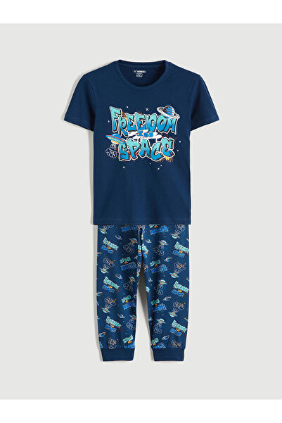 LC Waikiki Esse Collection tamnoplavi Štampano pidžama set za dečake