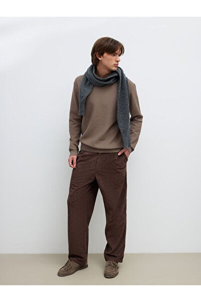 LC Waikiki Δημιουργήστε το στυλ σας με το καφέ βελούδινο ανδρικό παντελόνι άν...