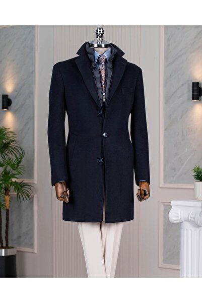 TerziAdemAltun Italian Style S Slim Fit Mono Collar Wool Blended Cashmere Men...