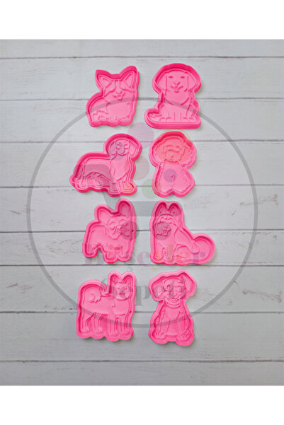 Bi'şeyler Sepeti Dog Themed Cookie Mold - Dogs Cookie Cutter - 8 Figures 16 P...