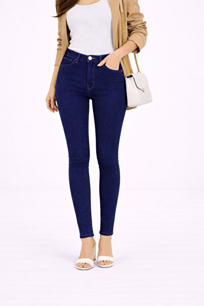 DELDNM Elisa Women's Navy Blue Super Skinny Fit Stretchy Stretch Fabric Denim...