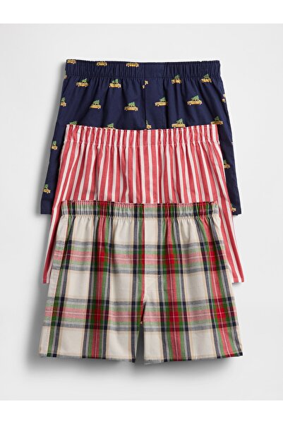 GAP Erkek Koyu Kırmızı 3'lü Boxer Seti