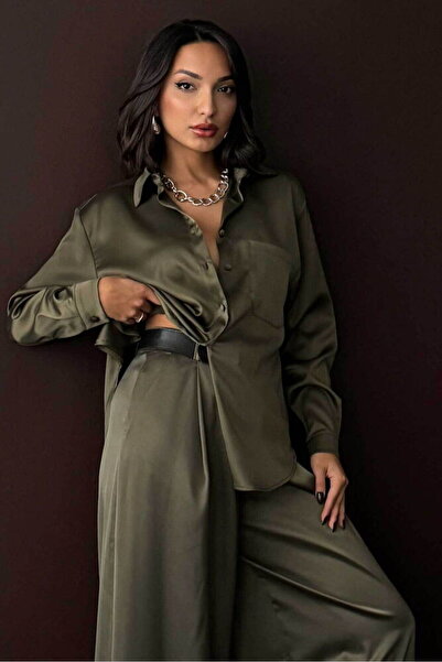 Lady Pixie Satin Shirt with Single Pocket Detail