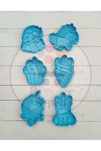 Bi'şeyler Sepeti Unicorn Cookie Cutter - 6 Figures 12 Pieces