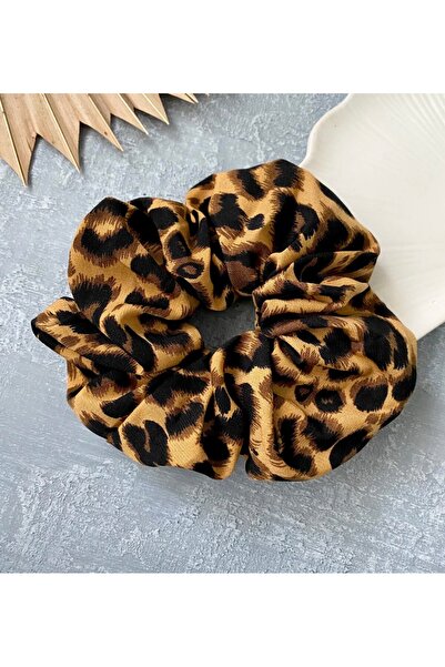 calinahome Leopard Cotton-Satin Elastic Hair Tie