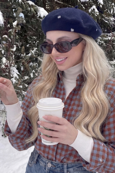 BAHELS Μπλε γαλλικό μπερέ από τσόχα ζωγραφικής