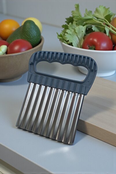 Mikasso Şekilli Kesen Pratik Dilimleyici/Şekilli Bıçak-Gri Renk Paslanmaz Çelik