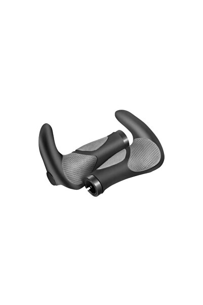 BİKE SKY BRIVIGA - 135mm Siyah-Gri Alüminyum Bisiklet Gidon Ergonomik Elcik (...