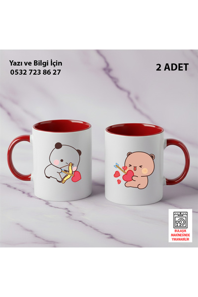 Ceymas Hediyelik Valentine's Day Special Series Dudububu Couple Cup Set of 2 ...