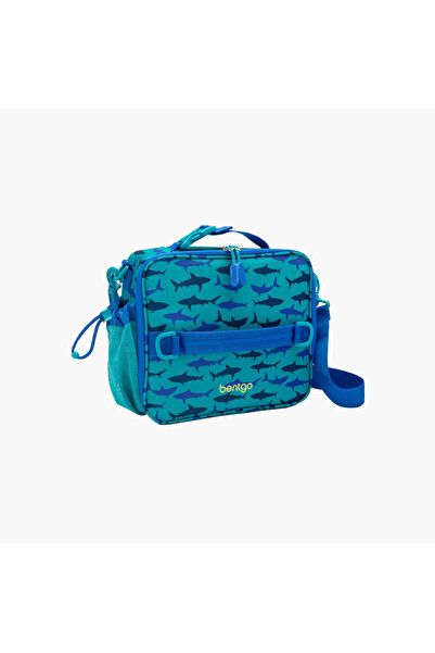 Bentgo Kids Shark Print Insulated Lunch Bag with Zip Closure