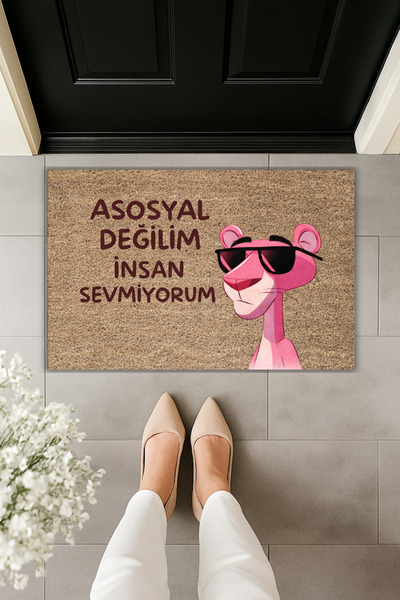 Dormot سجادة مدخل حديثة بطباعة رقمية - أنا غير اجتماعي لا أحب الناس - سجادة مدخل