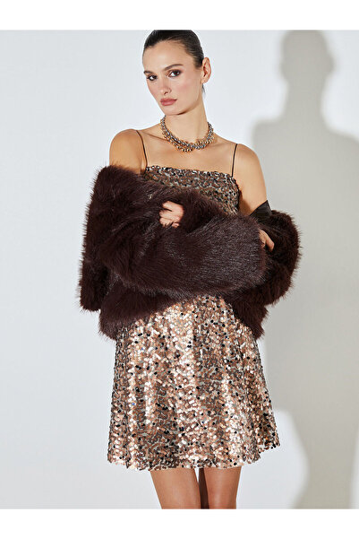 LC Waikiki Peak New Season Square Neck Sequin Mini Dress