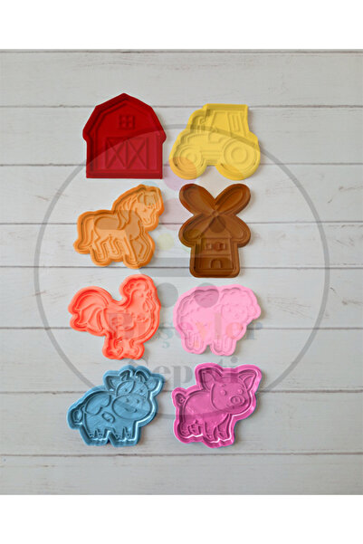 Bi'şeyler Sepeti قالب بسكويت على شكل حيوانات المزرعة - قاطع بسكويت على شكل حي...