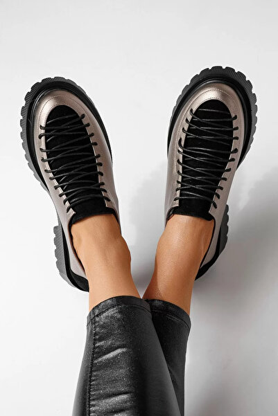 Zaira Pantofi casual dama gri din piele ecologica Elisa #24099 - 40