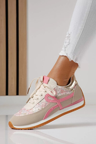 Zaira Women's pink sneakers made of eco-leather Jesica #24123 - 38