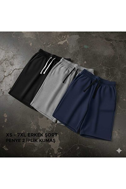 NETTENSTORE 3Lİ RENK ŞEÇENEKLİ ERKEK ŞORT CEPLİ BAGCIKLI BERMUDA