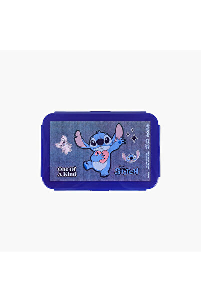 Disney Stitch Print Lunch Box with Clip Lock Closure