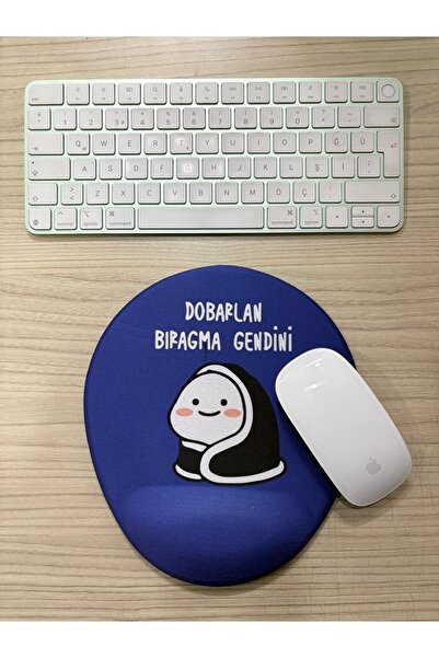 rakkun shop Dobarlan Bıragma Gendini Printed Mouse Pad with Wrist Support (Oval)