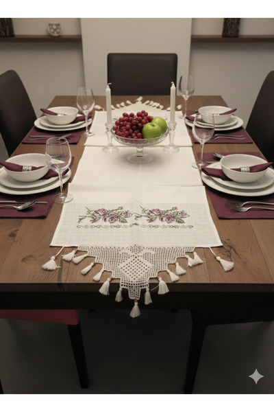 AURA CONCEPTS BULDAN İŞİ KANAVİÇELİ RUNNER BUZDOLABI KÜÇÜK DOLAP ÖRTÜSÜ