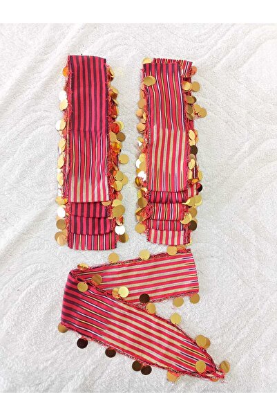 LABELLA COLLECTİON 23 April 10 Pieces Bandana Striped with Sequins