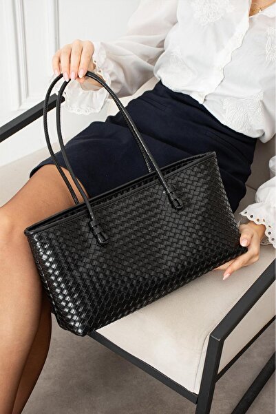 mugalas Stylish Quality Women's Hand and Shoulder Bag with Knitted Pattern